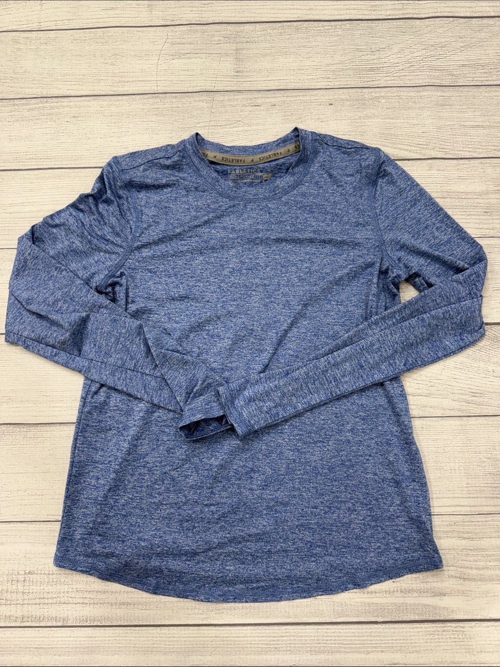 Fabletics Blue Long Sleeve Performance Workout Top Size Small